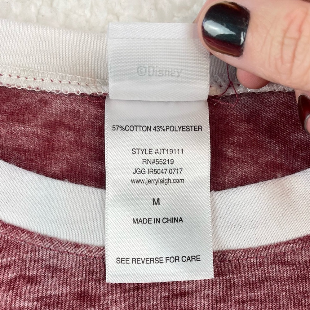 (NWT) DISNEY • Maroon/White Minnie Mouse Long Sleeve Casual Shirt, M - Picture 12 of 14